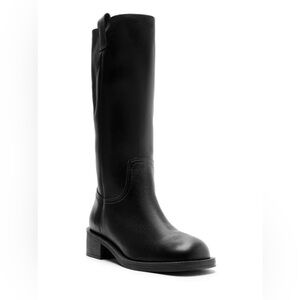 Minimalist Black Over-the-Knee Leather Boots